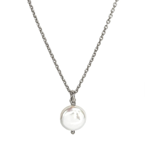 Gloria Mini Coin Pearl Pendant