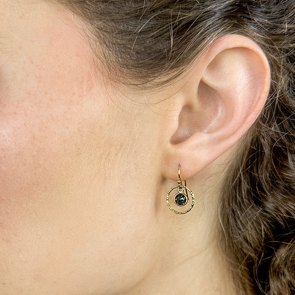 Black Onyx Satellite Earrings