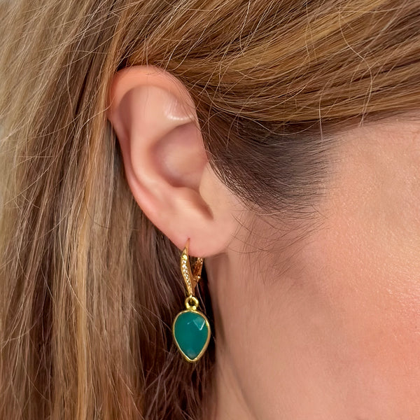 Emerald Agate Romance Earrings