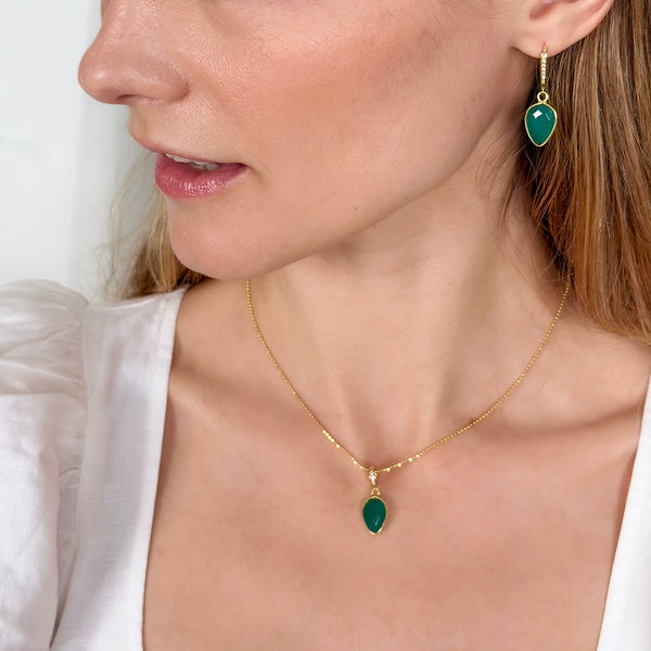 Emerald Agate Romance Earrings