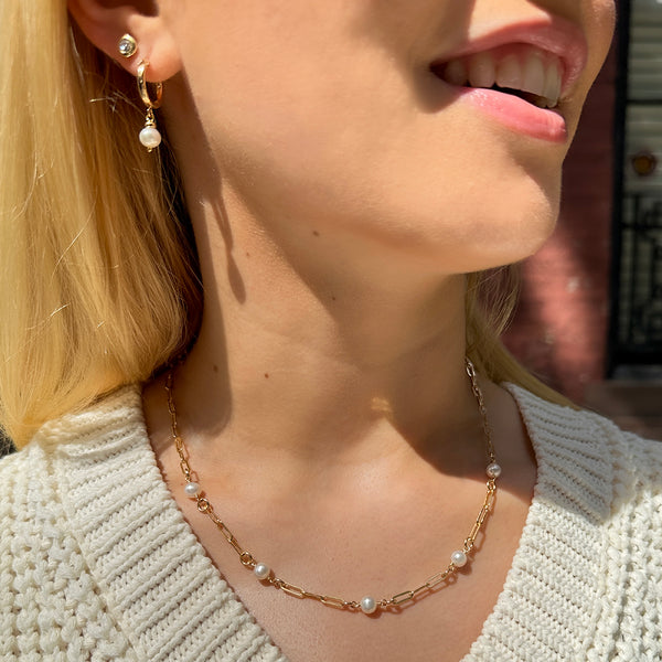 Classic Pearl Station Necklace