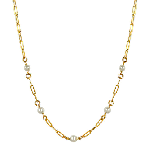 Classic Pearl Station Necklace