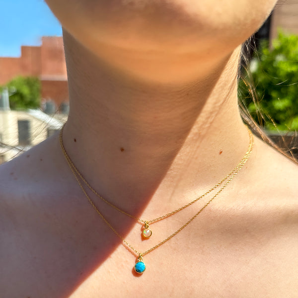 Ethiopian Opal Droplet Pendant