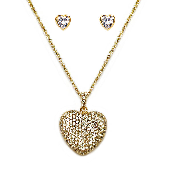 Heart Beat Pendant and Earring Set