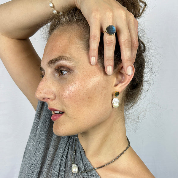 Labradorite Dome Ring
