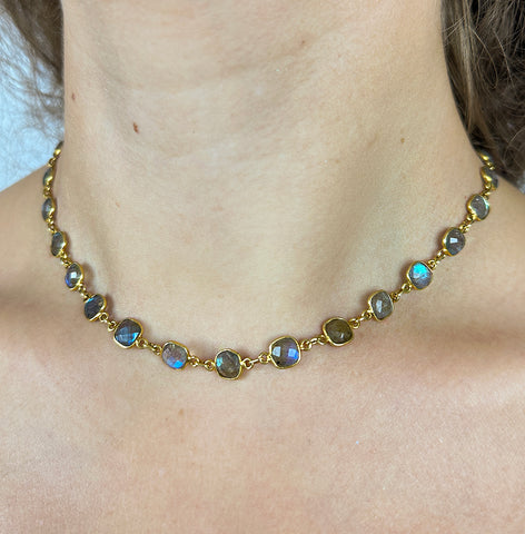 Labradorite Cushion Necklace