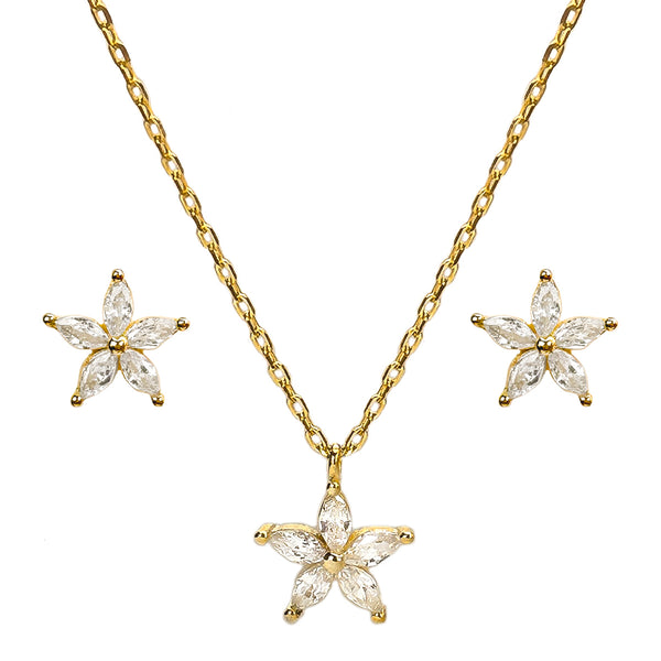 Star Flower Pendant and Earring Set