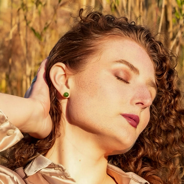 Jade Ball Studs