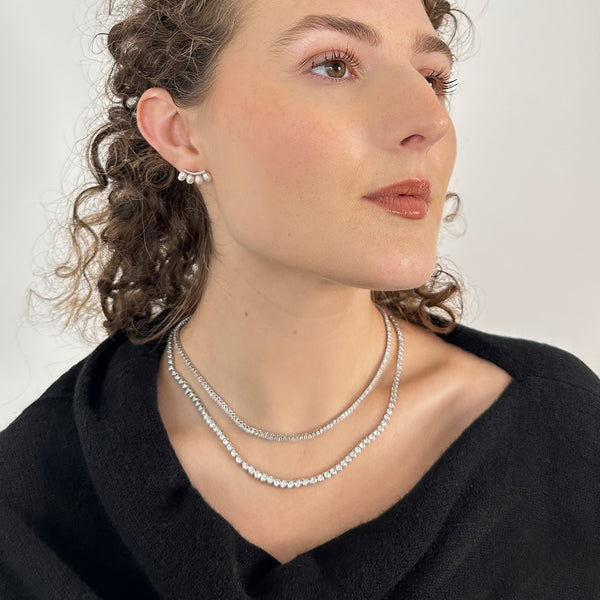 Pearl Eyelash Bar Earrings