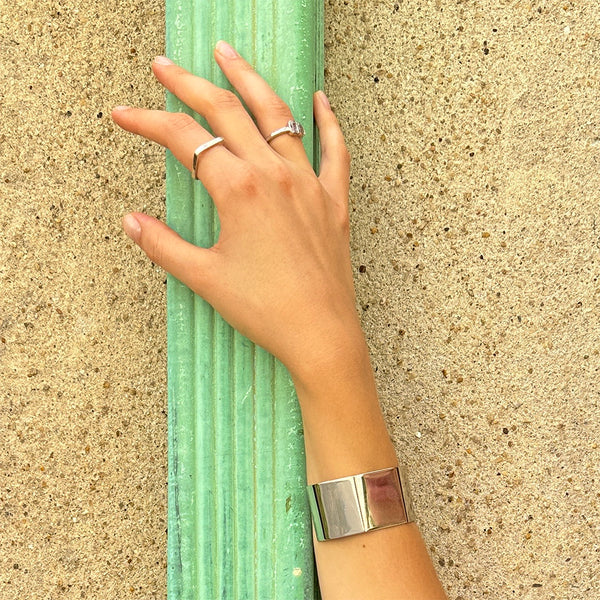 Silver Medium Square Band