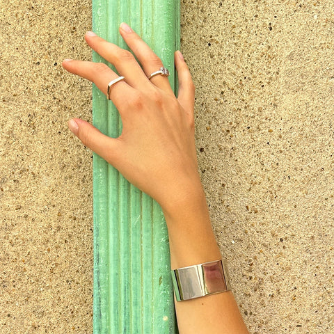 Silver Medium Square Band