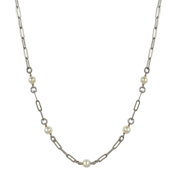 Classic Pearl Station Necklace