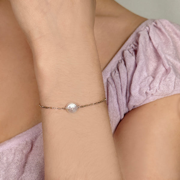 Gloria Mini Coin Pearl Bracelet