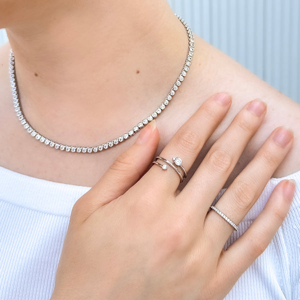 Charlotte Bezel Set Necklace