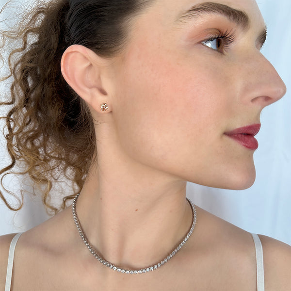 Rosa Solitaire Stud Earrings