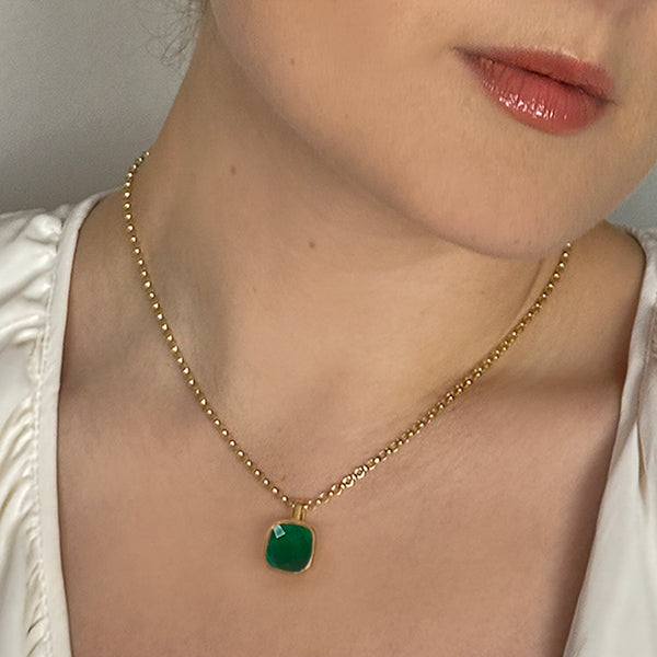 Emerald Agate Influence Pendant