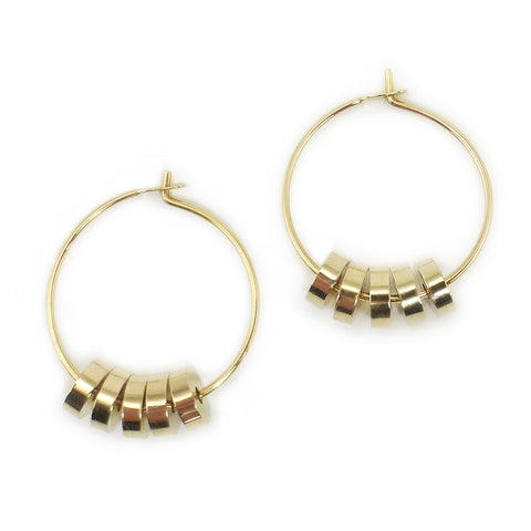 Gold Rondelle Hoops