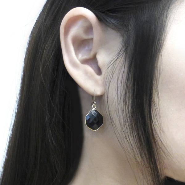 Black Onyx Edge Earrings