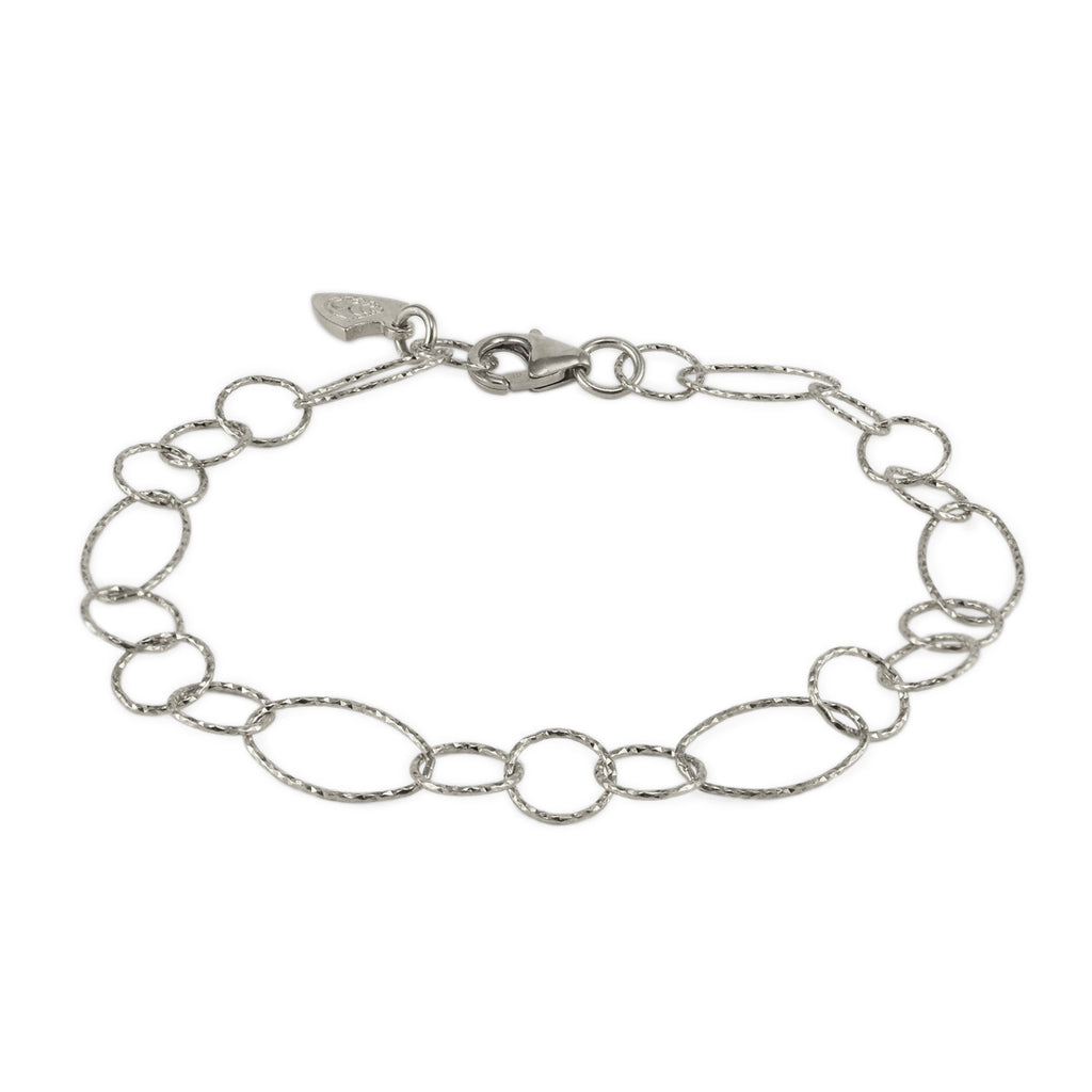 Silver Glitter Link Bracelet