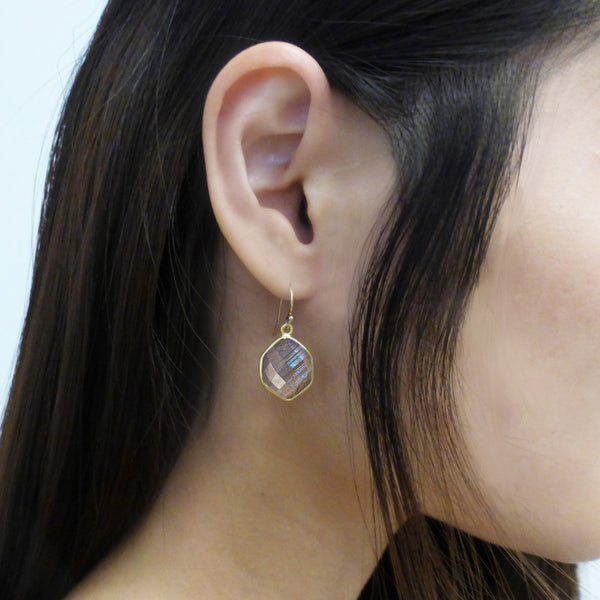 Labradorite Edge Earrings