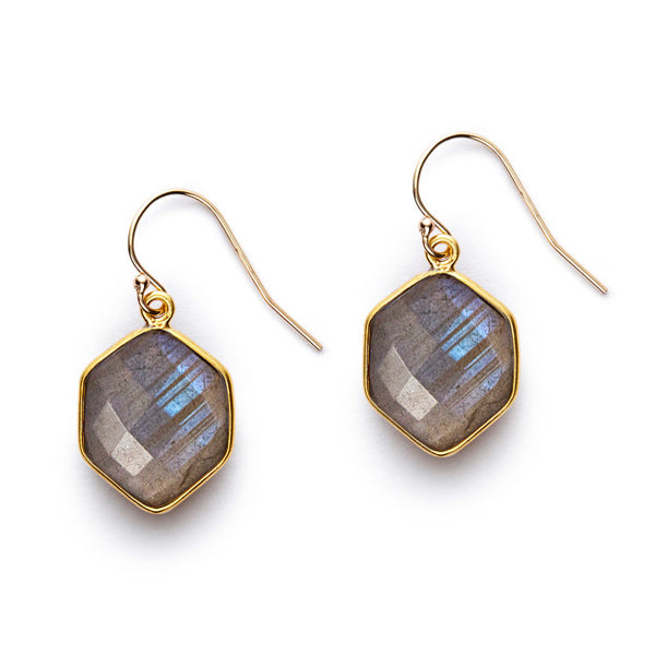 Labradorite Edge Earrings
