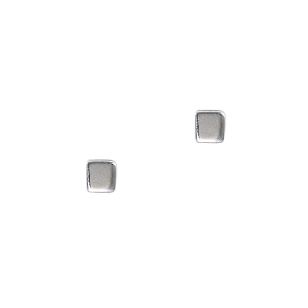 Silver Mini Cube Studs