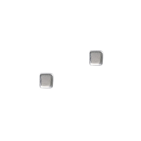 Silver Mini Cube Studs