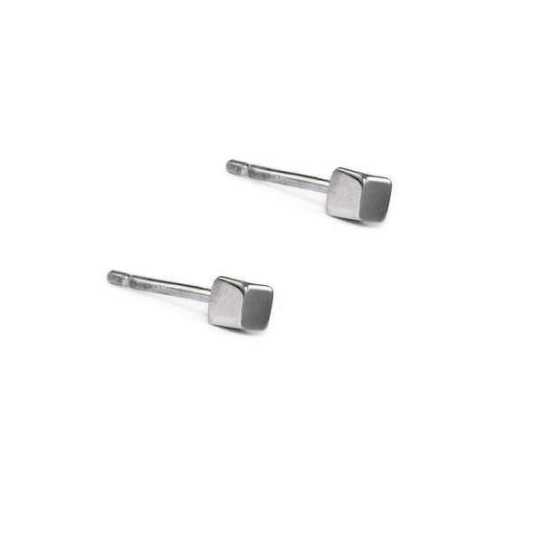 Silver Mini Cube Studs