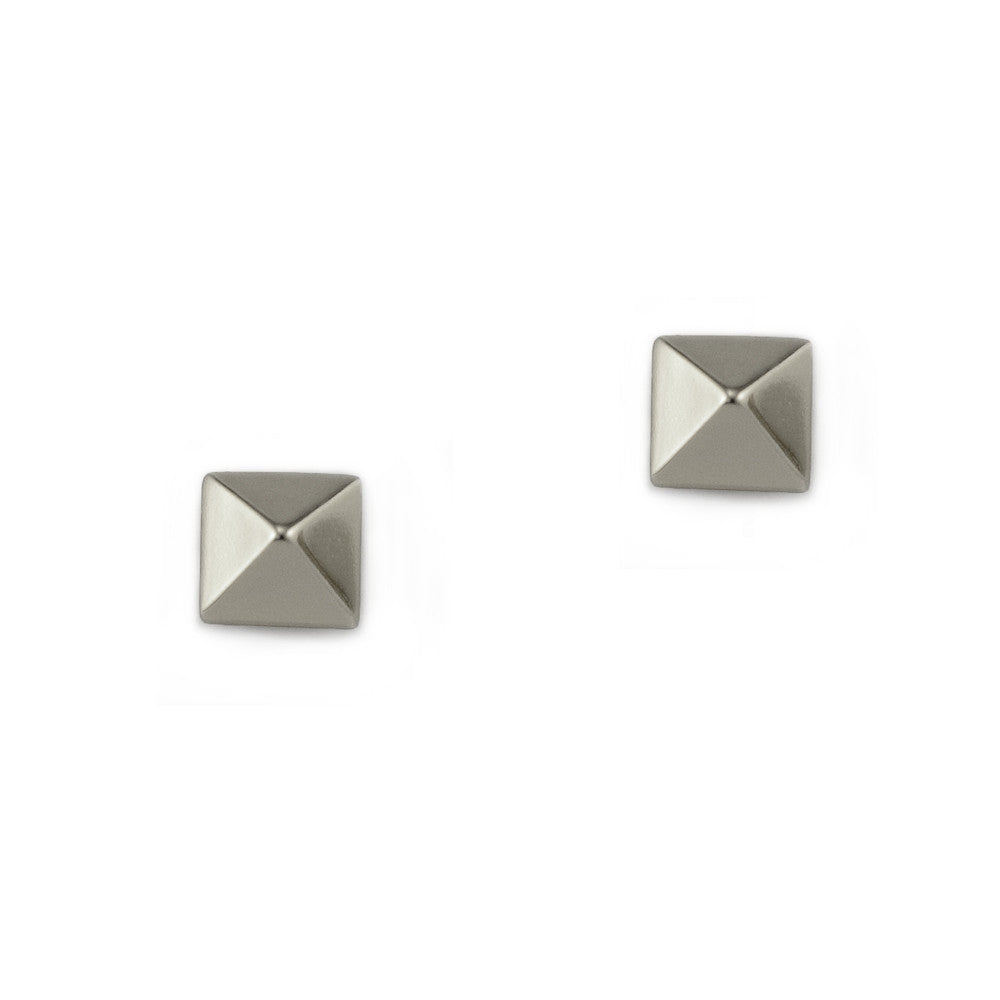 Fashion Studs: Small Silver Pyramid