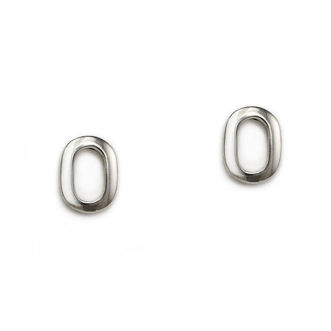 Silver Oval Link Studs