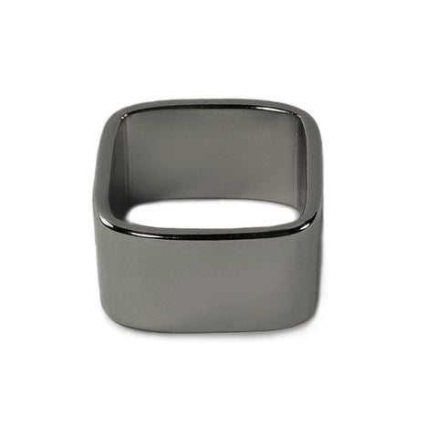 Gunmetal Wide Square Band