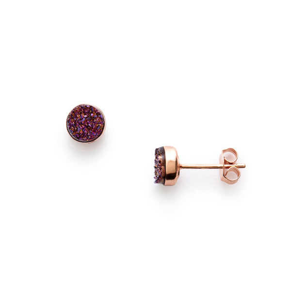 Rose Gold Plum Sparkle Studs