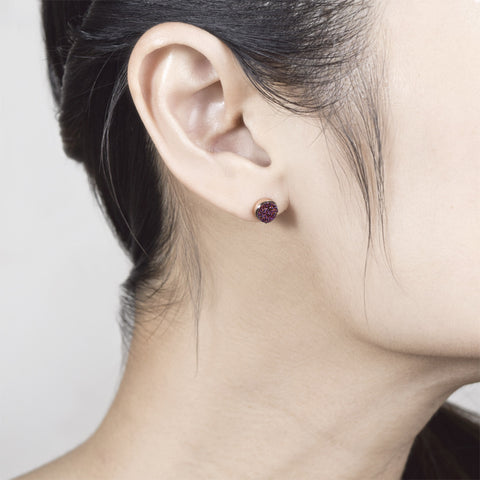 Gold Plum Sparkle Studs