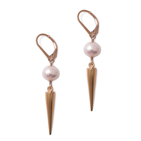 Pearl Spike Earrings