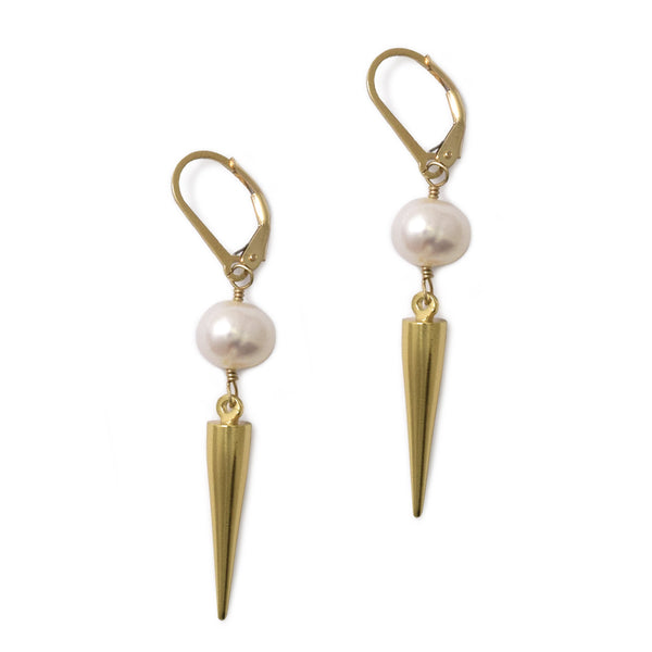 Pearl Spike Earrings