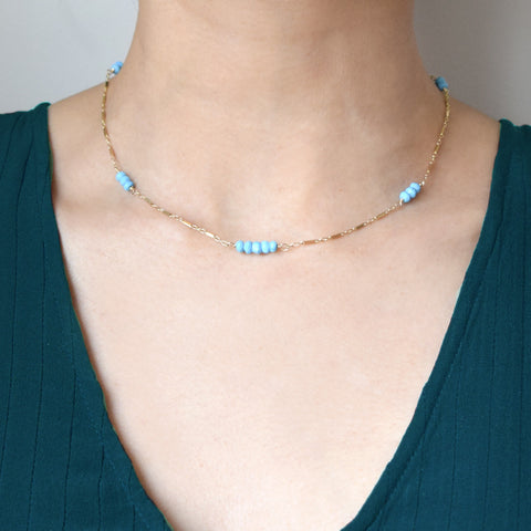 Silver Turquoise Dash Choker