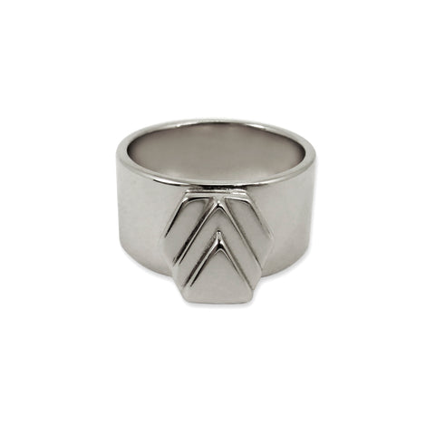 Silver Chevron Ring