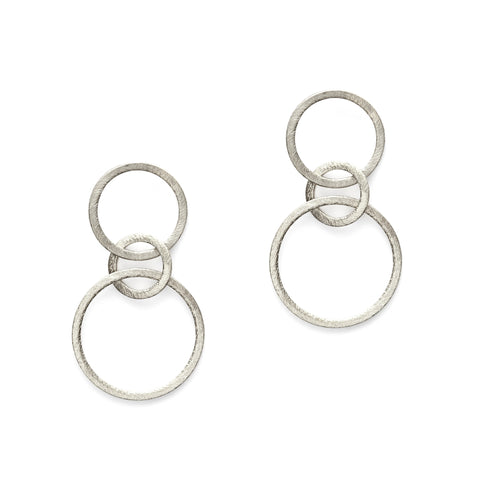 Silver Triple Link Earrings
