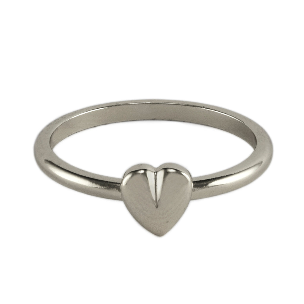 Silver Cleft Heart Ring