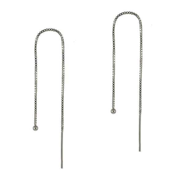 Silver Dot Threader Earrings