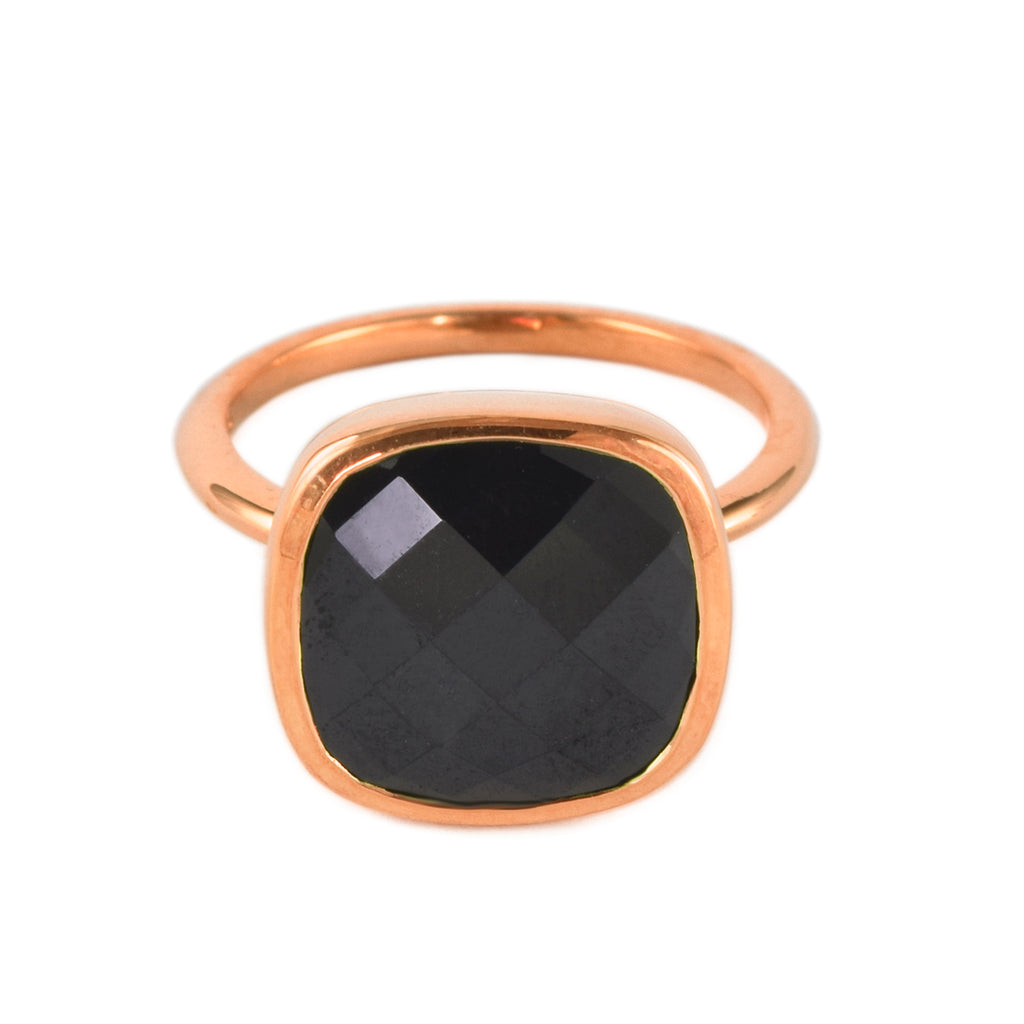 Rose Gold and Black Spinel Influence Ring