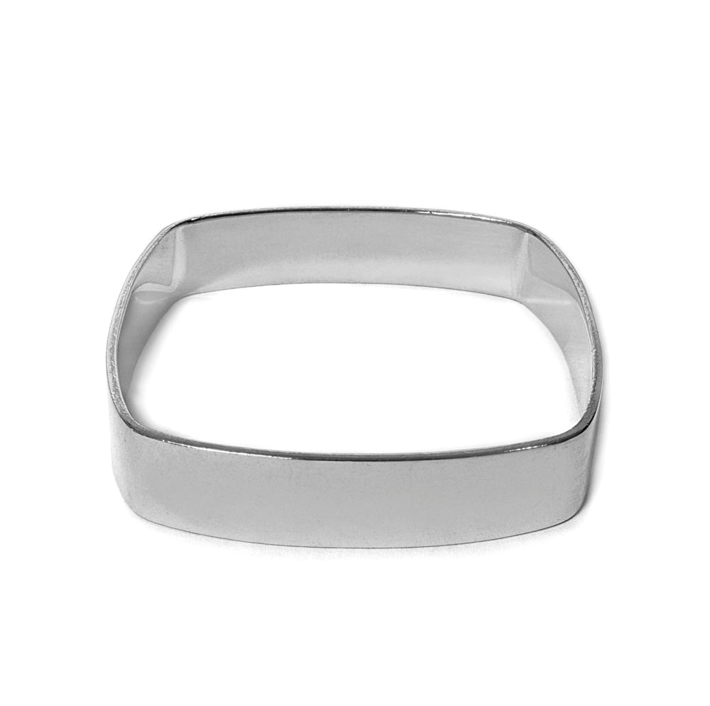 Tuscany Silver Bracciale Bangle Rettangolare Vuoto In Argento Sterling 925 Riciclato - Gioiello Moderno E Ipoallergenico Per Donna