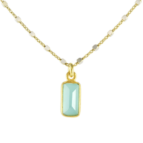 Chalcedony Tiny Baguette Pendant