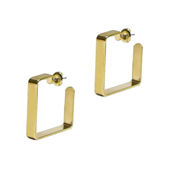 Large Golden Square Hoops