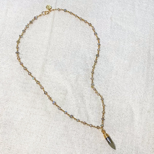 Labradorite Pencil Point Necklace