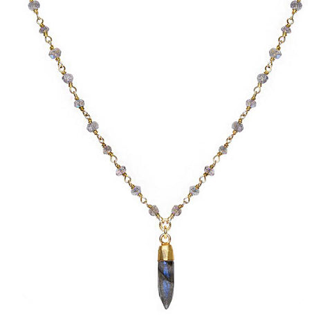 Labradorite Pencil Point Necklace