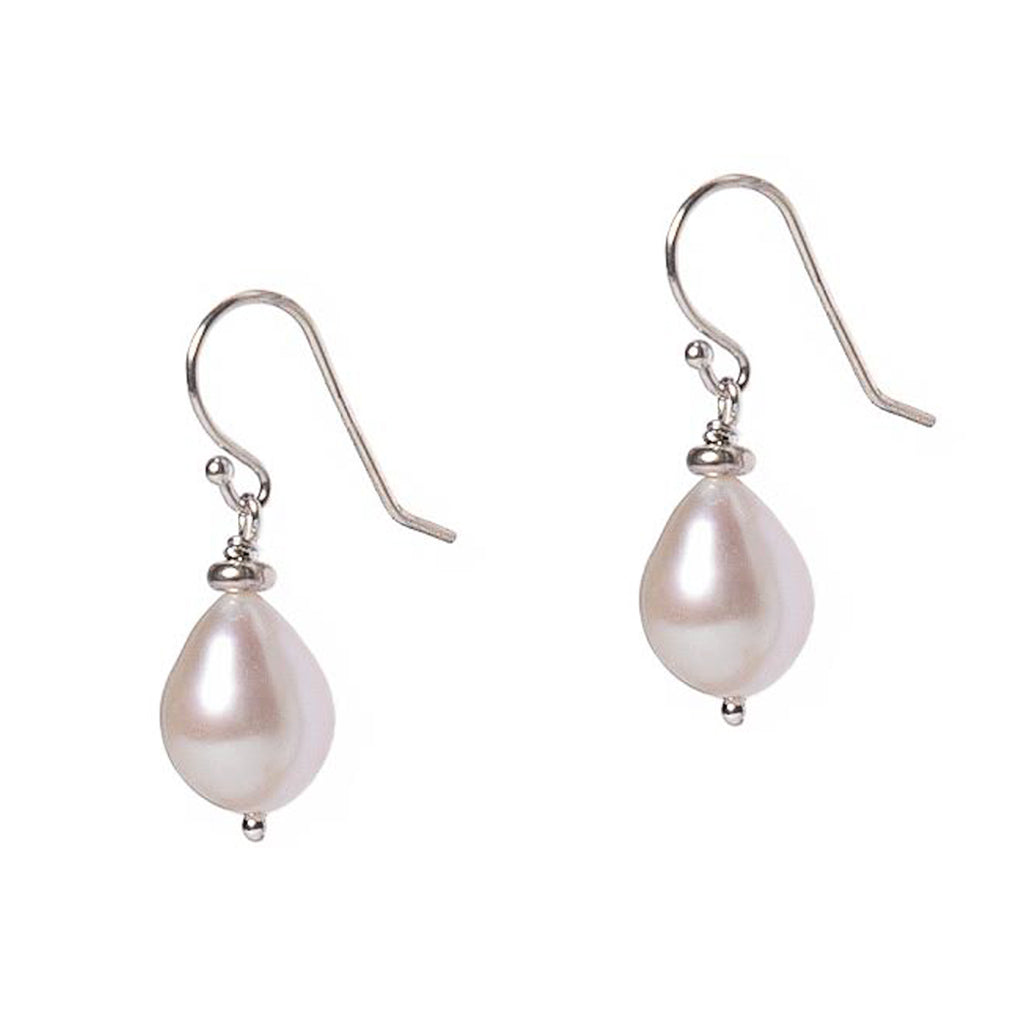 Silver Pearl Droplet Earrings