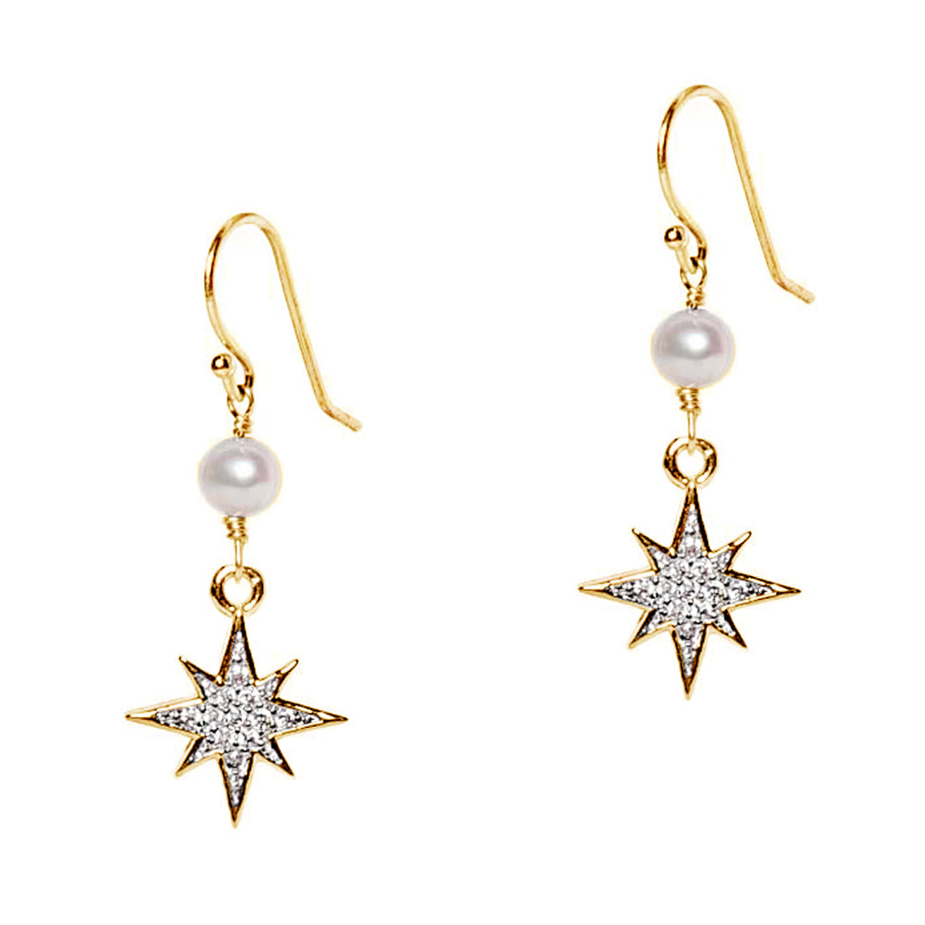 Silver & Crystal Pearl Clip Earrings