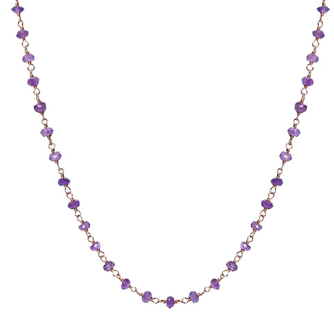 Amethyst Rosary Chain Necklace