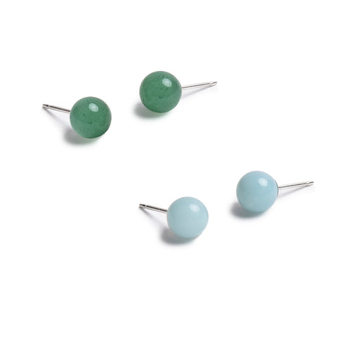 Green Aventurine-Amazonite Gem Ball Set